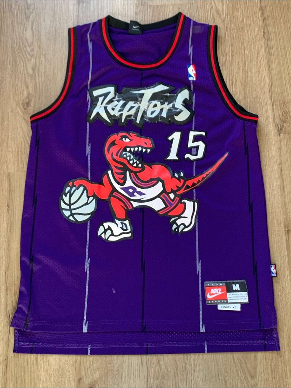 VTG Toronto Raptors Vince Carter Nike NBA Jersey Medium +2 Length Basketball